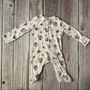 Floral Cream Kids Footie